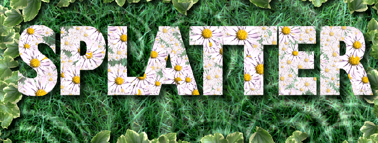 splatter montage of flowers on grass