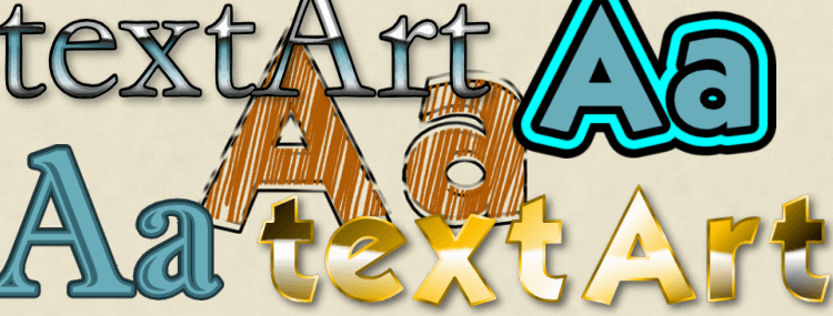 textart plugin showcase image showing text effects
